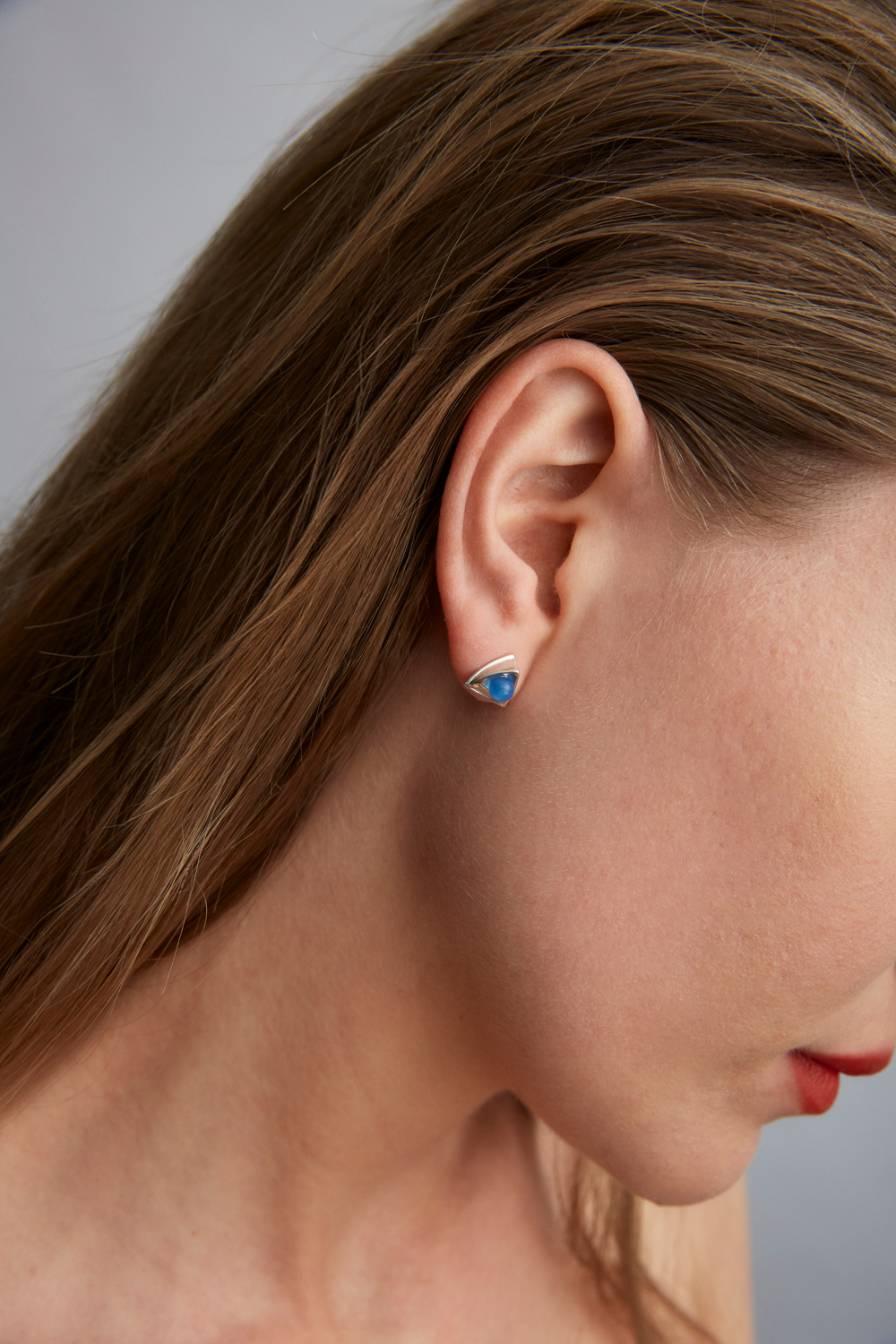 Church Earrings Mini - Blue Agate