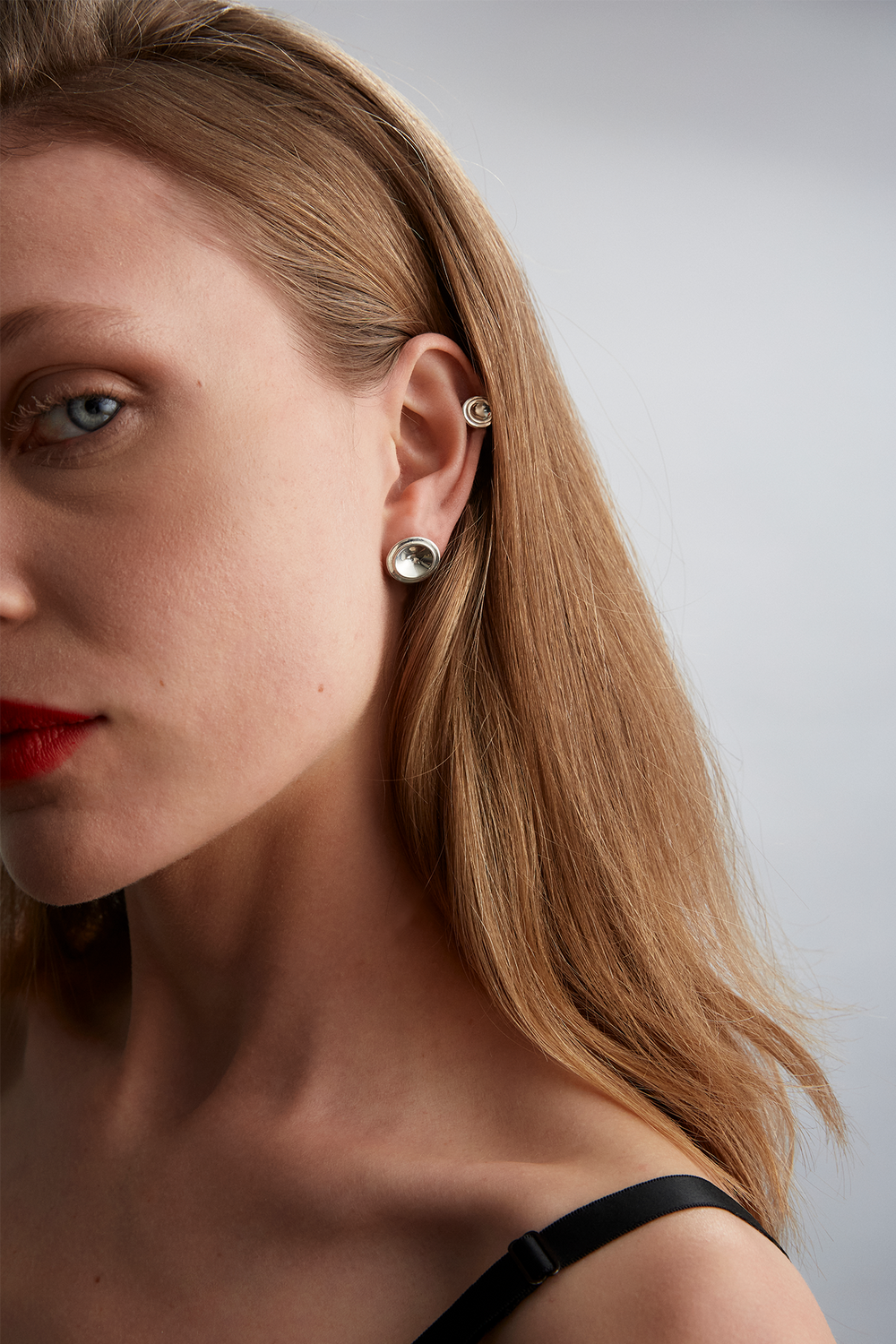 Dish Earrings in sterling silver, handcrafted earrings by TOLEDO Los Angeles
