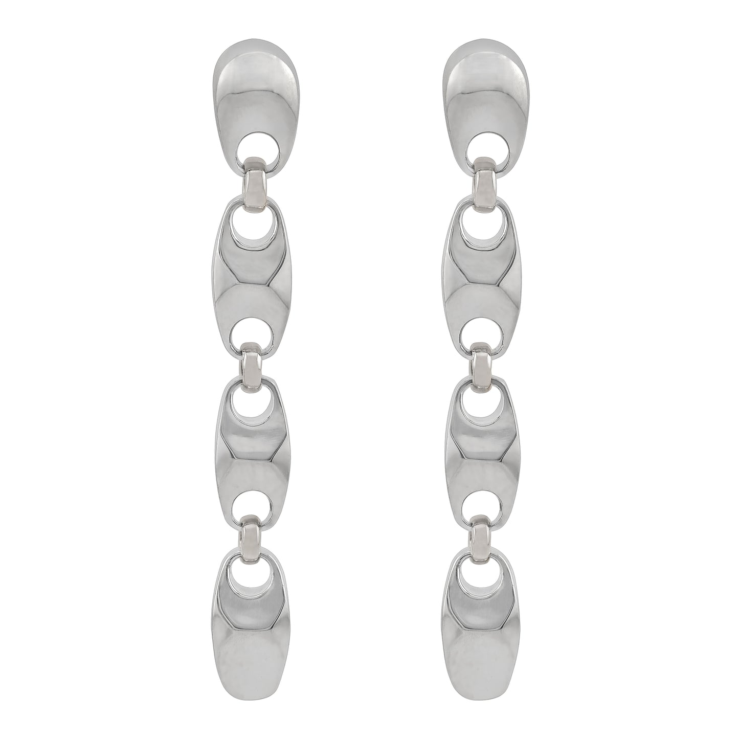 Java Sneak Long Earrings in sterling silver, handcrafted earrings by TOLEDO Los Angeles
