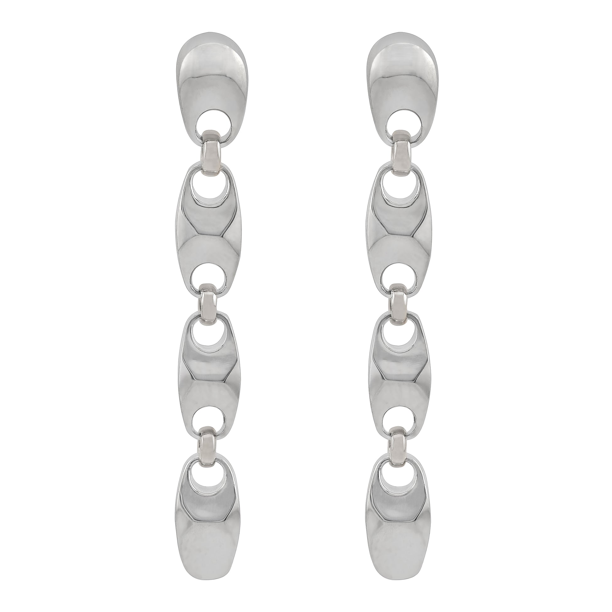 Java Sneak Long Earrings in sterling silver, handcrafted earrings by TOLEDO Los Angeles
