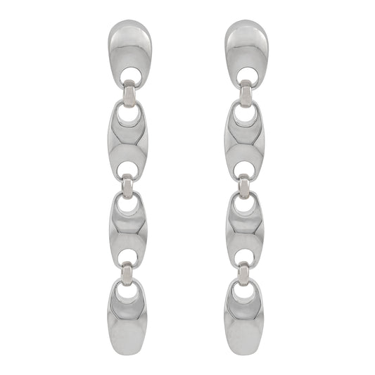 Java Sneak Long Earrings in sterling silver, handcrafted earrings by TOLEDO Los Angeles

