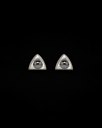 Church Earrings Mini - Hematite