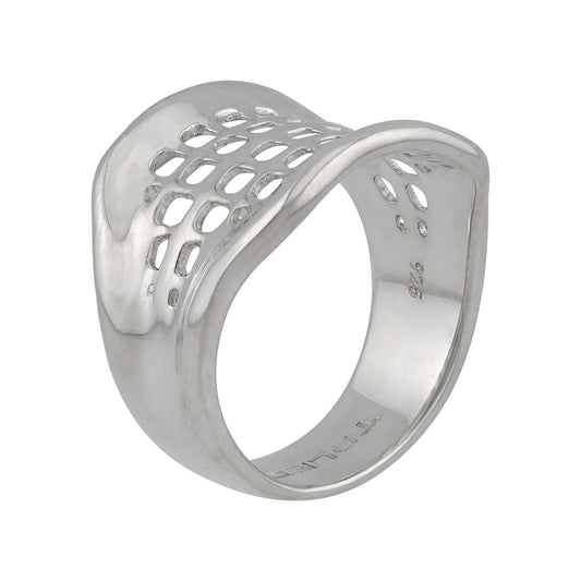 Space Frame Ring in sterling silver, architectural handcrafted ring by TOLEDO Los Angeles
